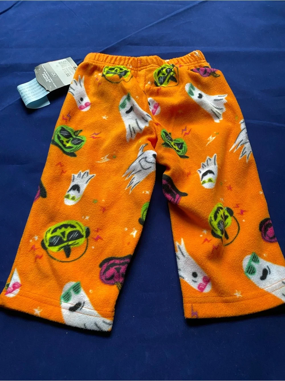 New Hyde & Eeks! Halloween Orange Ghost & Pumpkin Fleece Pajama Pants 18M